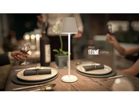 Securit Tafellamp Feline LED Wit oplaadbaar USB dimbaar