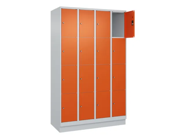 lockerkast,HxBxD 1950x1200x500mm,4x4vakken,vak B 300mm,cil.-slot