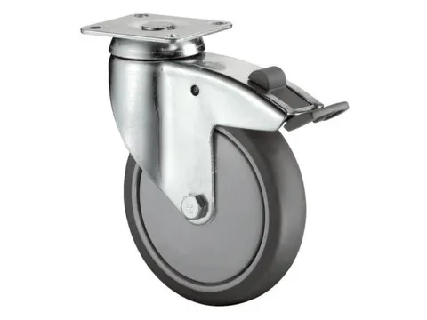 roulette piv. av. frein,force 80kg,bandage TPE,Øxl 100x30mm