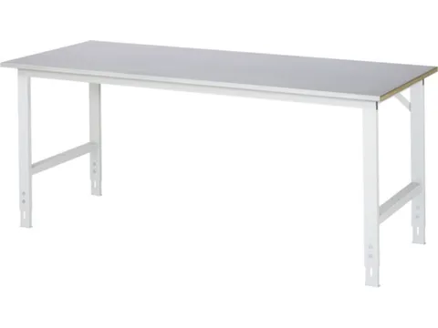 werkbank,HxBxD 760-1080x2000x800mm,houtblad,m. zinklaag