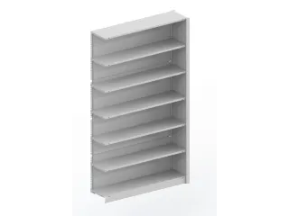 kantoorstelling aanbouwveld HxBxD 2200x1256x335mm 6 OH Stalen Ral7035 - 1