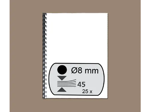 Bindrug Fellowes 8mm 21-Rings A4 Zwart 25 Stuks