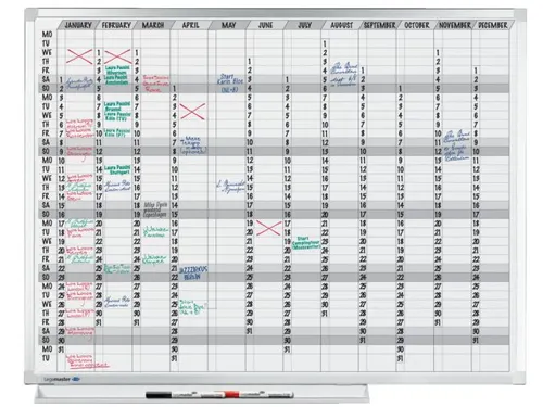 Planbord Legamaster professional jaarplanner horizontaal 90x120cm