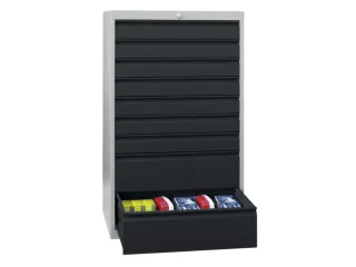 ladekast HxBxD 1000x715x600mm 8laden slot RAL7035 front RAL7016 - 2