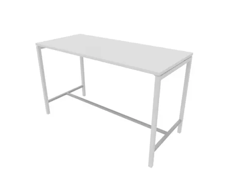 statafel,HxBxD 1070x1800x800mm,hoekig,met 4-voeten wit,blad wit