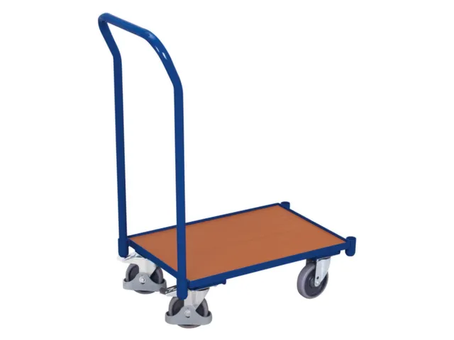 Platformwagen 250kg Laadvloer Hout 605x410mm Euronormbakken Duwbeugel