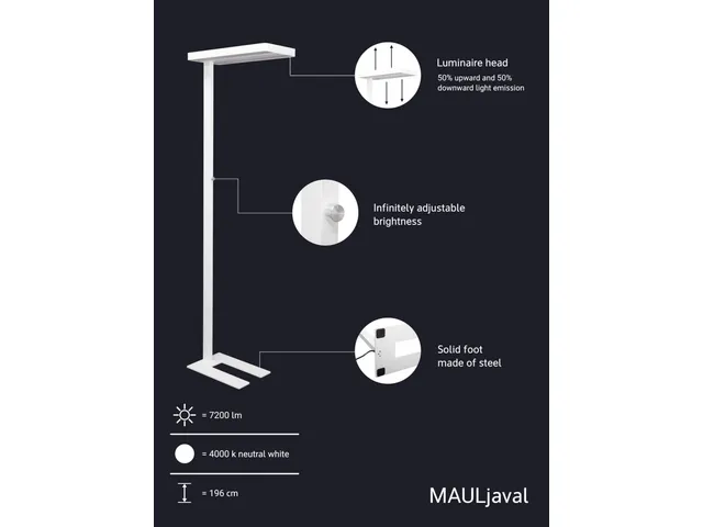 Vloerlamp LED MAULjaval wit dimbaar