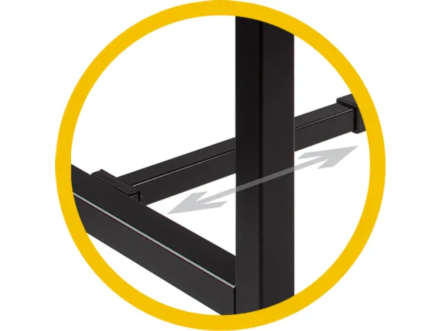 Table Haute Domino Basic 160x80x110cm Plateau chène Cadre Noir