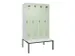 locker met bank,voor scheiding van kleding,HxBxD 2120x1200x815mm,4vak