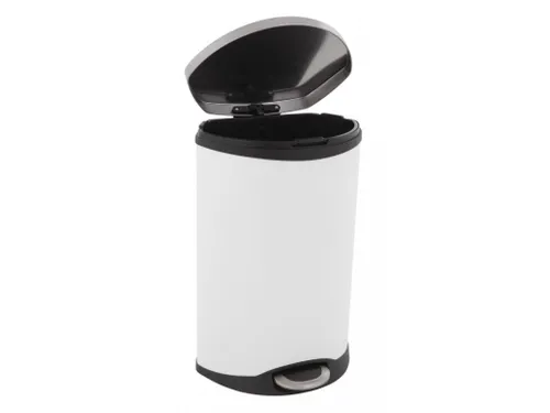 Pedaalemmer Shell Bin 50 Liter Wit mat RVS