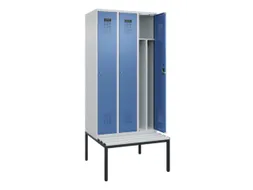 locker met bank,voor scheiding van kleding,HxBxD 2120x900x815mm,3vak