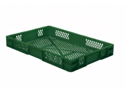 Euronorm-stapelbak 14.5l 75x600x400mm Wanden/bodem Opengewerkt Groen