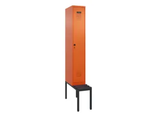 locker met bank,voor scheiding van kleding,HxBxD 2120x300x815mm,1vak - 2