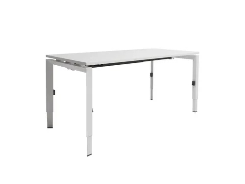Bureau Linesto N3 hoogte instelbaar 180x80cm Krijtwit, poot Wit