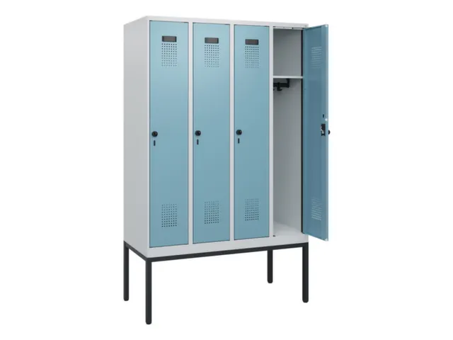 schoollocker,HxBxD 1950x1200x500mm,4vak,vak B 300mm,draaigrendel