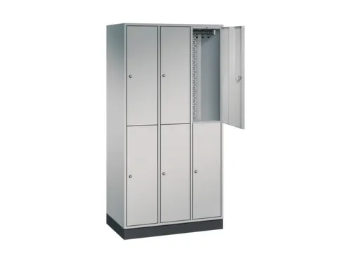 Dubbeldekse garderobekast,HxBxD 1950x920x500mm,3x2vak.,vak B 260mm