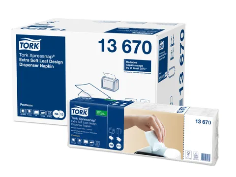 Tork 13670 Xpressnap Extra Zachte dispenserservet 2-Laags Leaf Design