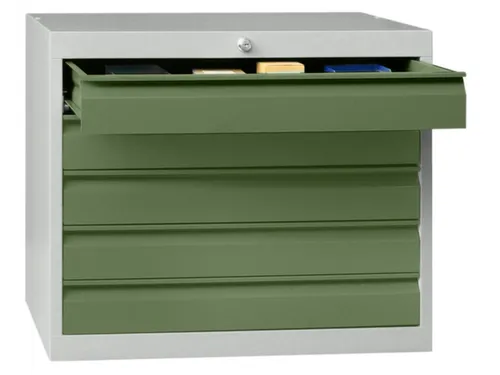ladekast HxBxD 600x500x600mm 5laden slot RAL7035 front RAL6011