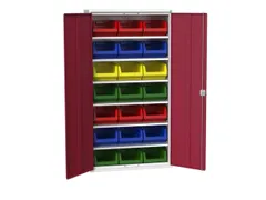 Systeemkast 2000x1050x550mm 21bakken 6xlegbord RAL7035+RAL3004