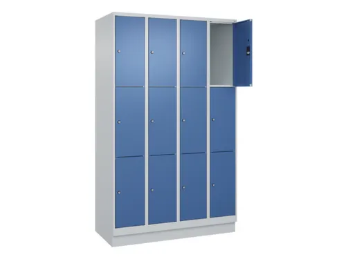 lockerkast,HxBxD 1950x1200x500mm,4x3vakken,vak B 300mm,cil.-slot