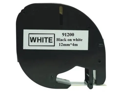 tapecassette Kangaro Dymo S0721510/91200 12mm Zwart op wit