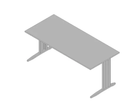 bureau,HxBxD 730x1800x800mm,blad grijs,C-voet aluminium