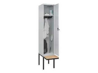 locker met bank,HxBxD 2120x400x815mm,1vak,vak B 400mm,draaigrendel - 1