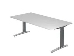 In hoogte verstelbaar bureau,HxBxD 680-850x2000x1000mm,blad grijs