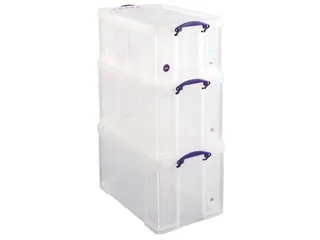 Voordeelpakket Opbergdoos 2 x 84 liter en 1 x 64 liter transparant - 1