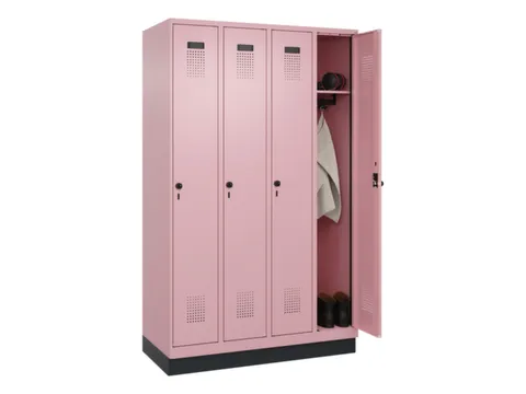 locker,HxBxD 1950x1200x500mm,4vak,vak B 300mm,draaigrendel,sokkel