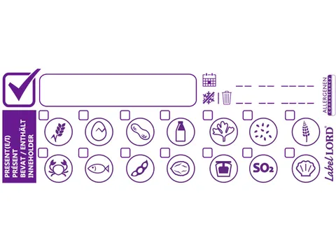 Voedseletiketten 73x39x73mm Aqualabel Allergenen Verzameletiket