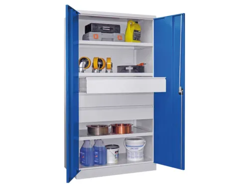 systeemkast,HxBxD 1950x1040x630mm,3xStalen bodem,RAL7035,front RAL5010
