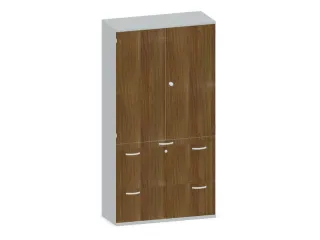 Kantoorkast 1920x1000x430mm Decor Romp Lichtgrijs Decor Front Noten - 1