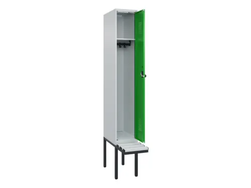 locker met bank,HxBxD 2120x300x815mm,1vak,vak B 300mm,draaigrendel