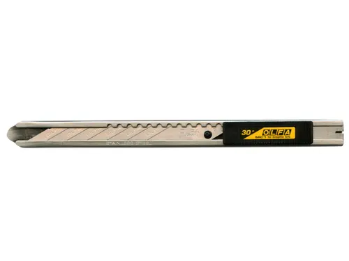 Snijmes Olfa SAC-1 9mm met metalen houder blister à 1 stuk