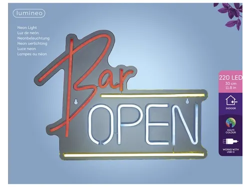 Ledbord Lumineo indoor USB neon Bar Open