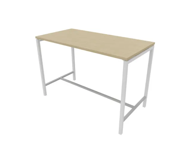 statafel,HxBxD 1070x1600x800mm,hoekig,met 4-voeten wit,blad eiken