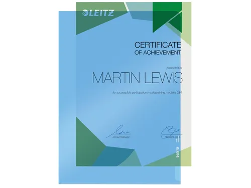 Insteekmap L-map Leitz Premium A4 0.15mm Pvc Blauw Glashelder