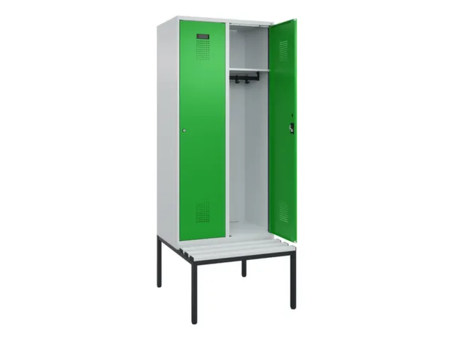 locker met bank,HxBxD 2120x800x815mm,2vak,vak B 400mm,cilinderslot