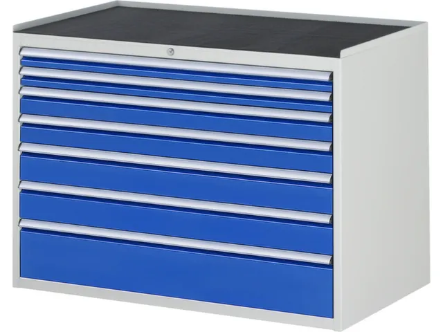 ladekast 825x1145x650mm 7laden cilinderslot RAL7035 RAL5010 metaal