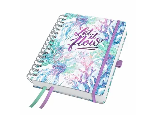 Spiraal-agenda Inspire A5 2026 (NL/FR/EN/DU) Underwater Miracles Hardc