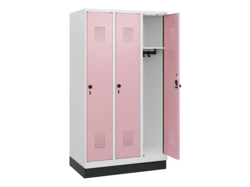 schoollocker,HxBxD 1630x900x500mm,3vak,vak B 300mm,draaigrendel,sokkel