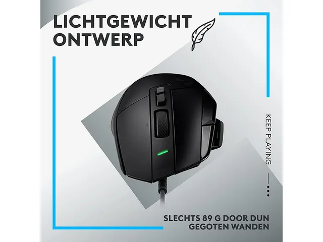 Logitech G502X Hero optical bedrade gaming muis zwart