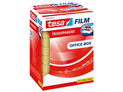Plakband Tesa film 19mmx66m transparant 8 rollen