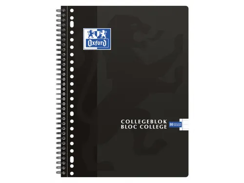 Collegeblok Oxford A4 23-Gaats Lijn 80vel Zwart