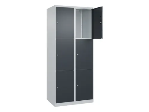lockerkast,HxBxD 1850x800x500mm,2x3vakken,vak B 400mm,cil.-slot