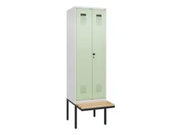 locker met bank,voor scheiding van kleding,HxBxD 2120x600x815mm,2vak