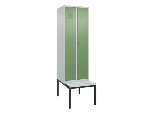 locker met bank,HxBxD 2120x600x815mm,2vak,vak B 300mm,cil.-slot