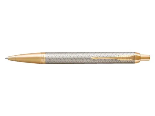 Balpen Parker IM Premium Warm Silver GT Medium Blauwe inkt