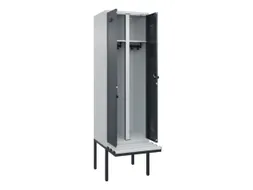 locker met bank,voor scheiding van kleding,HxBxD 2120x600x815mm,2vak